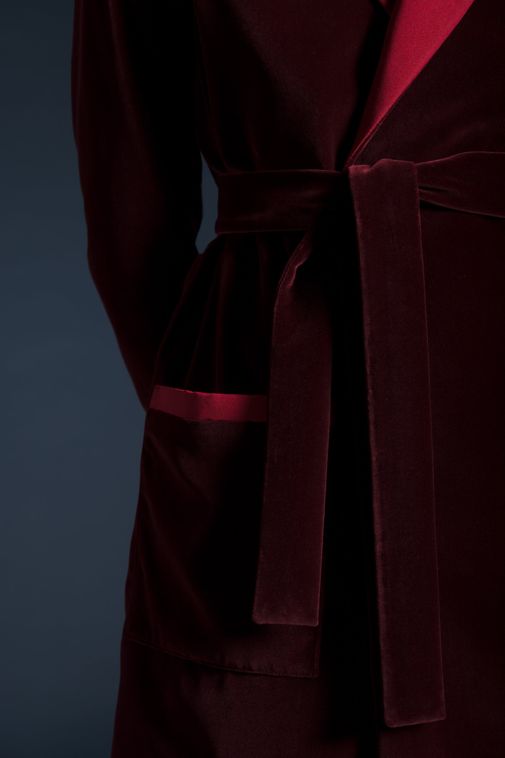 Red velvet 2025 smoking robe