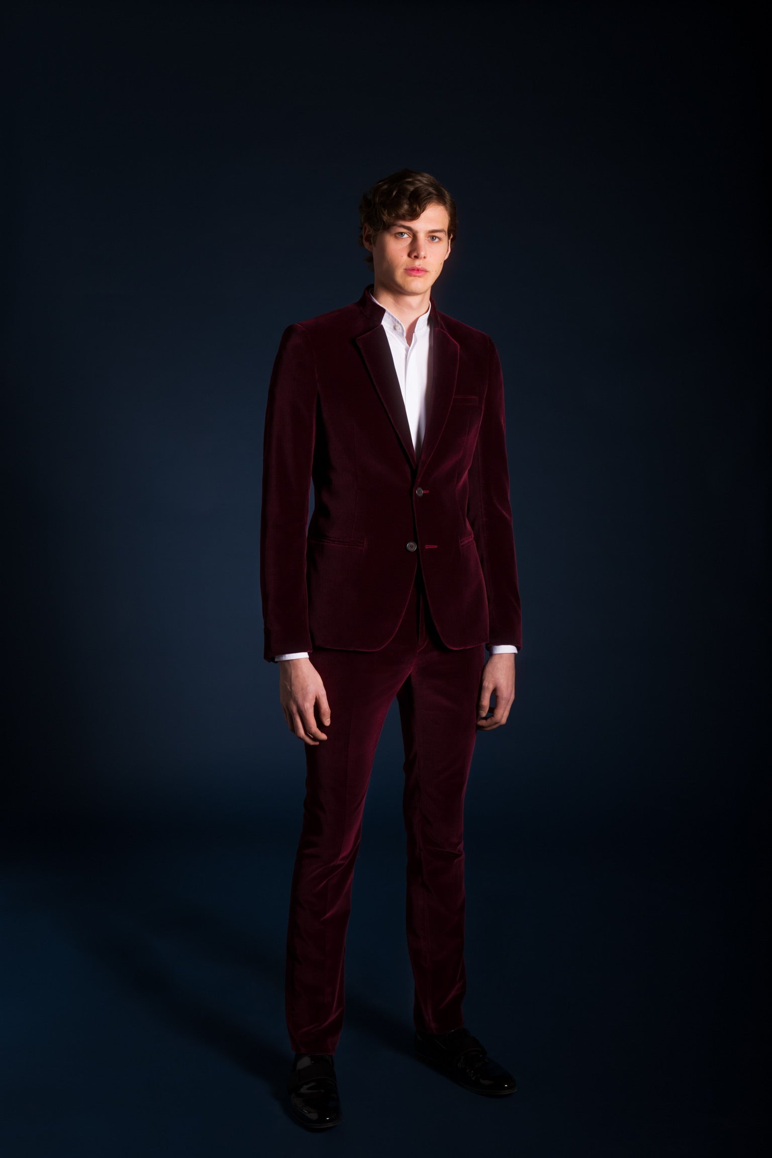 Contemporary Velvet Tuxedo - Wide Lapel