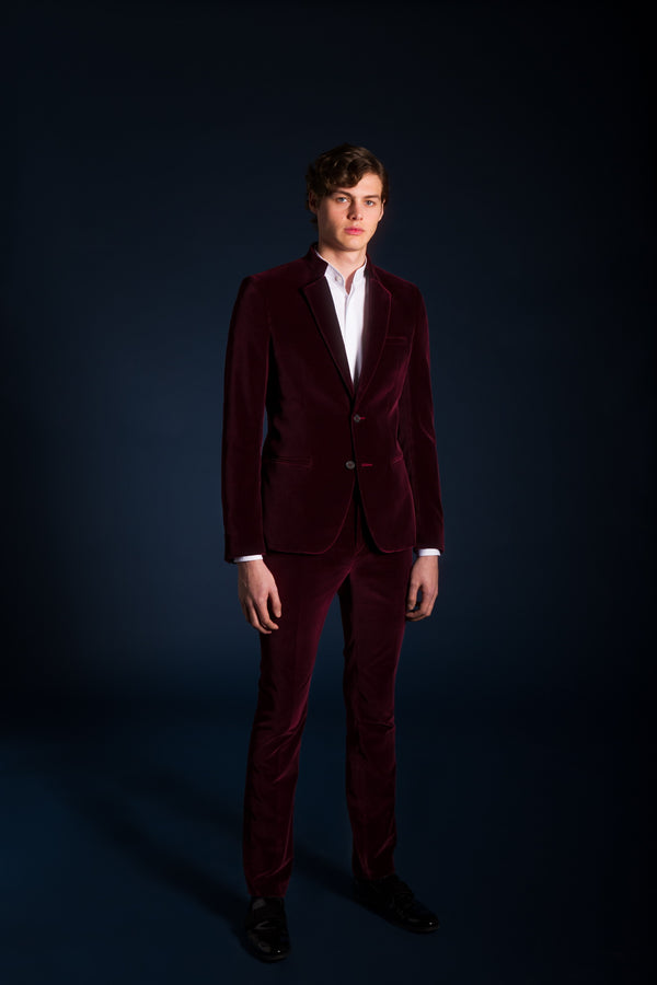 Contemporary Velvet Tuxedo - Wide Lapel